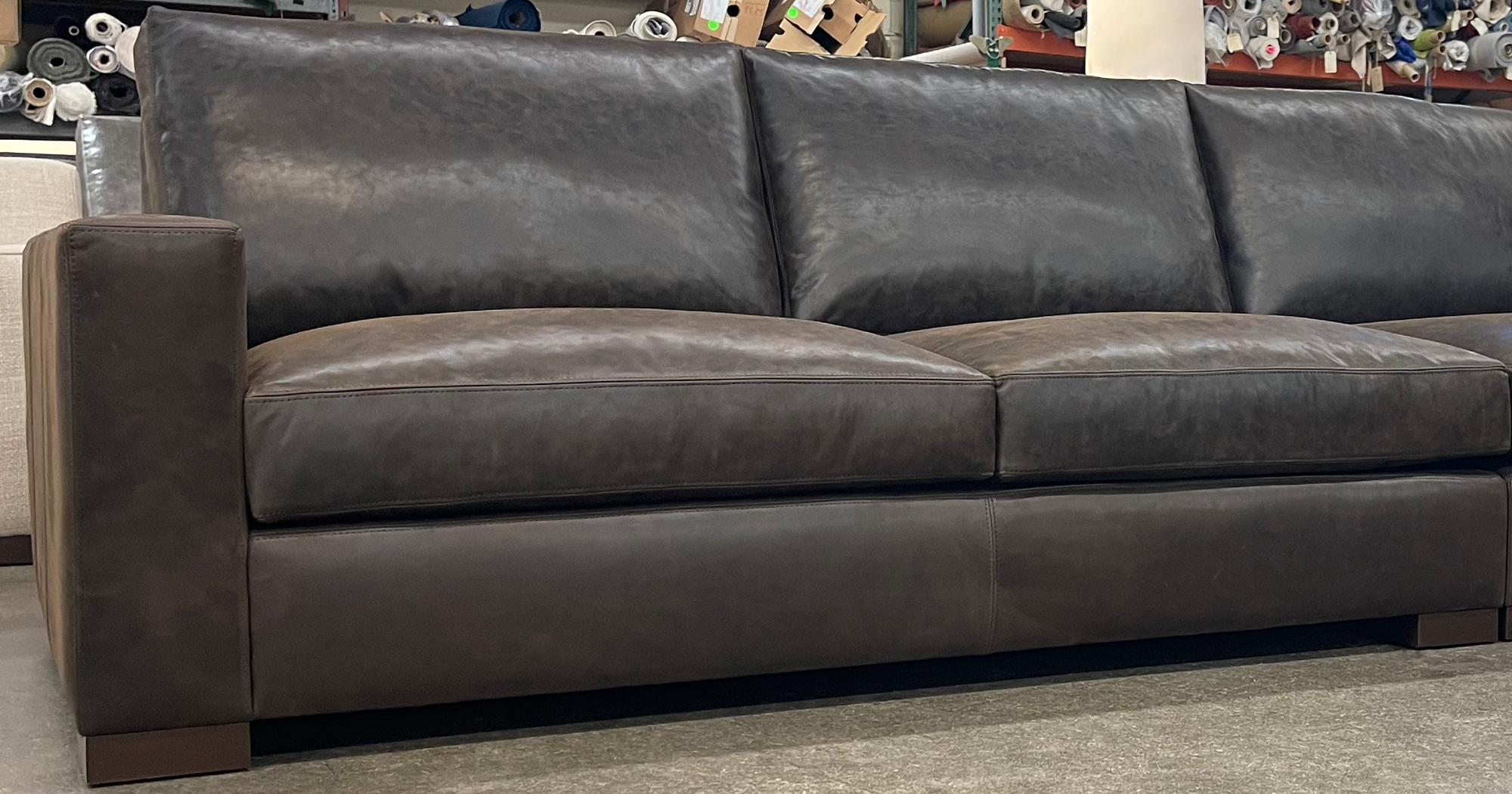 Custom deals leather sofa