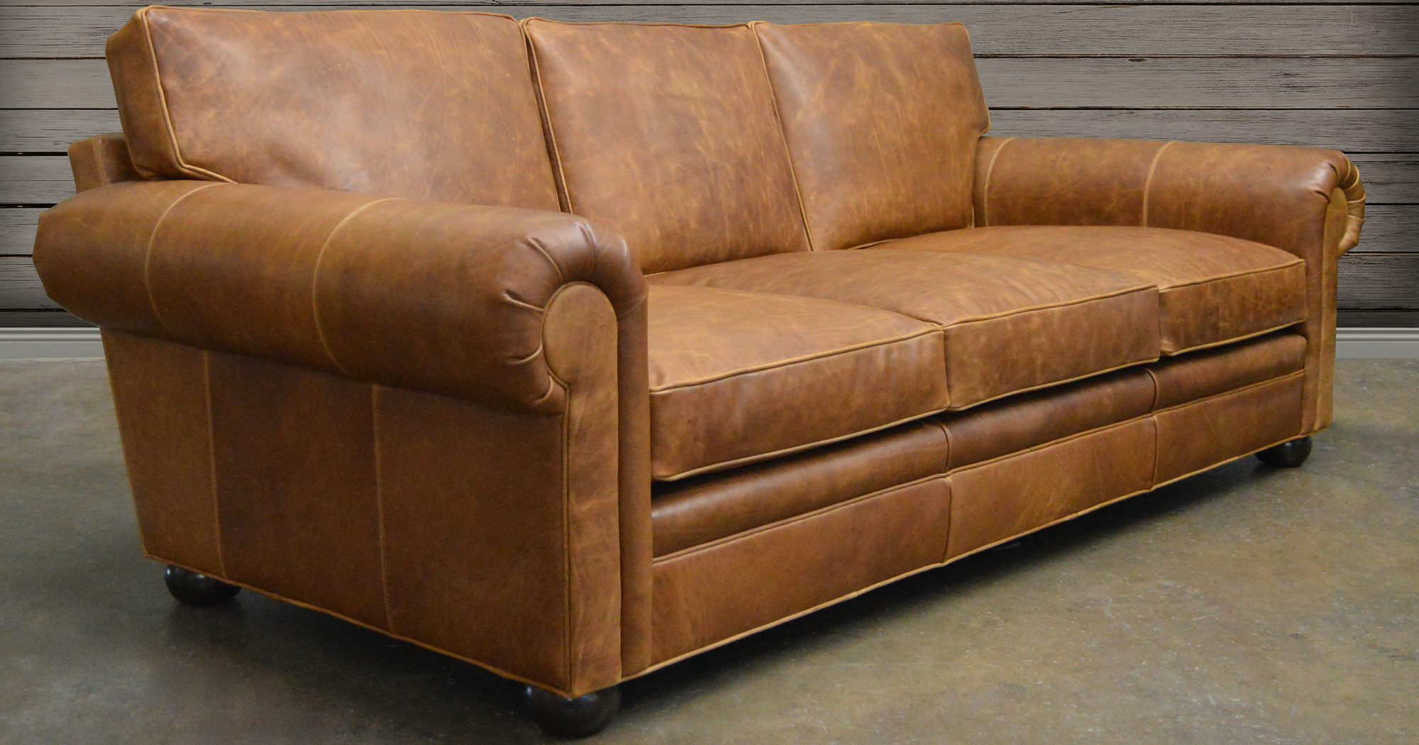 Langston Leather Sofa in Italian Brentwood Tan Leather